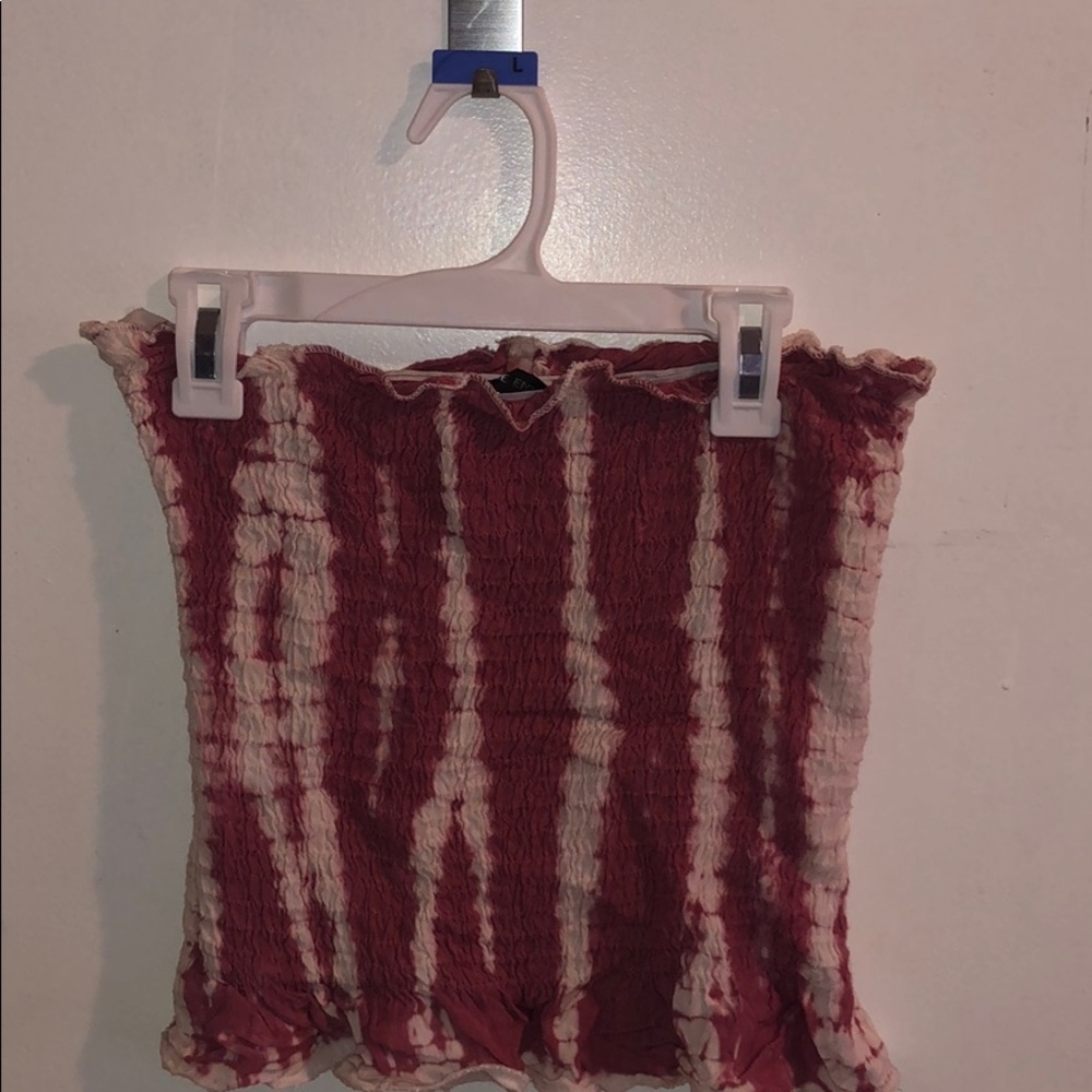 Tie dye strapless top